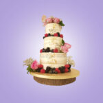 Rustic Cake With Fresh Berries 3 Tiers