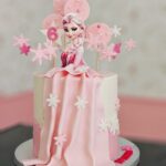 Pink Theme Frozen Cake