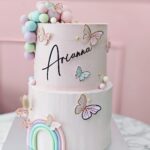 Pastel Butterfly Rainbow Cake