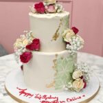 Elegant Floral Gold Cake