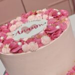 Pink Floral Birthday Cake – Elegant Rosette Design