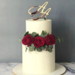Elegant Rose Gold Initial Cake