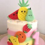 Cute Fruit Theme Birthday Cake